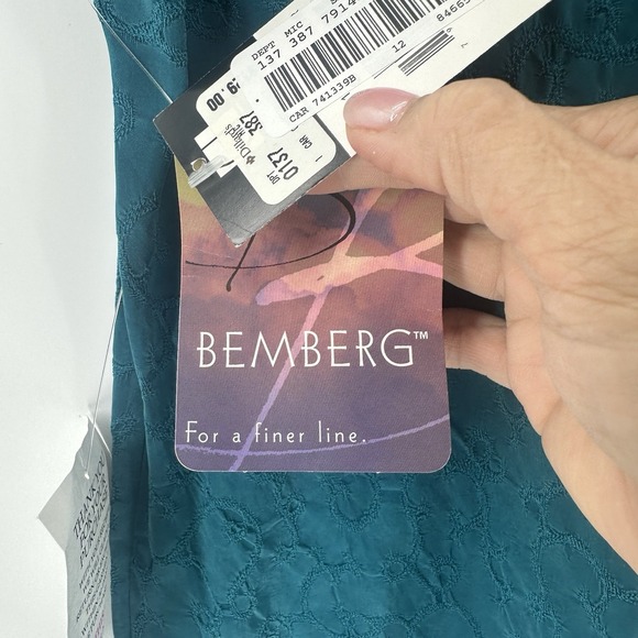 Liz Claiborne Teal Turquoise Blue Short Short Sleeve Sz 12 Blouse Tunic AB35 - Picture 7 of 12